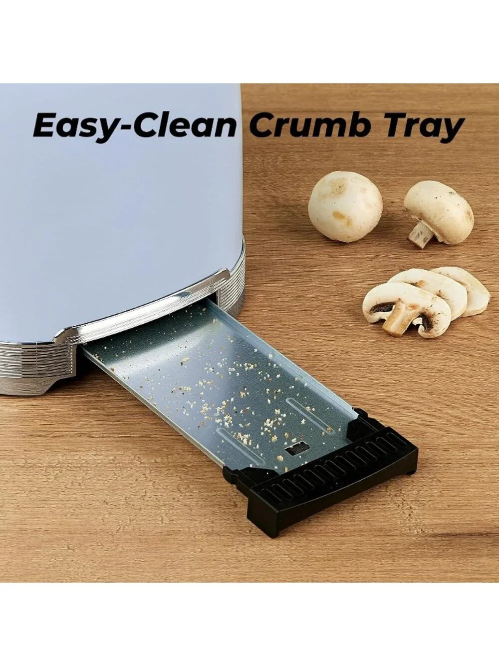 2 Slice Retro Blue Stainless Steel 1.5” Extra Wide Slots with Bagel Toaster